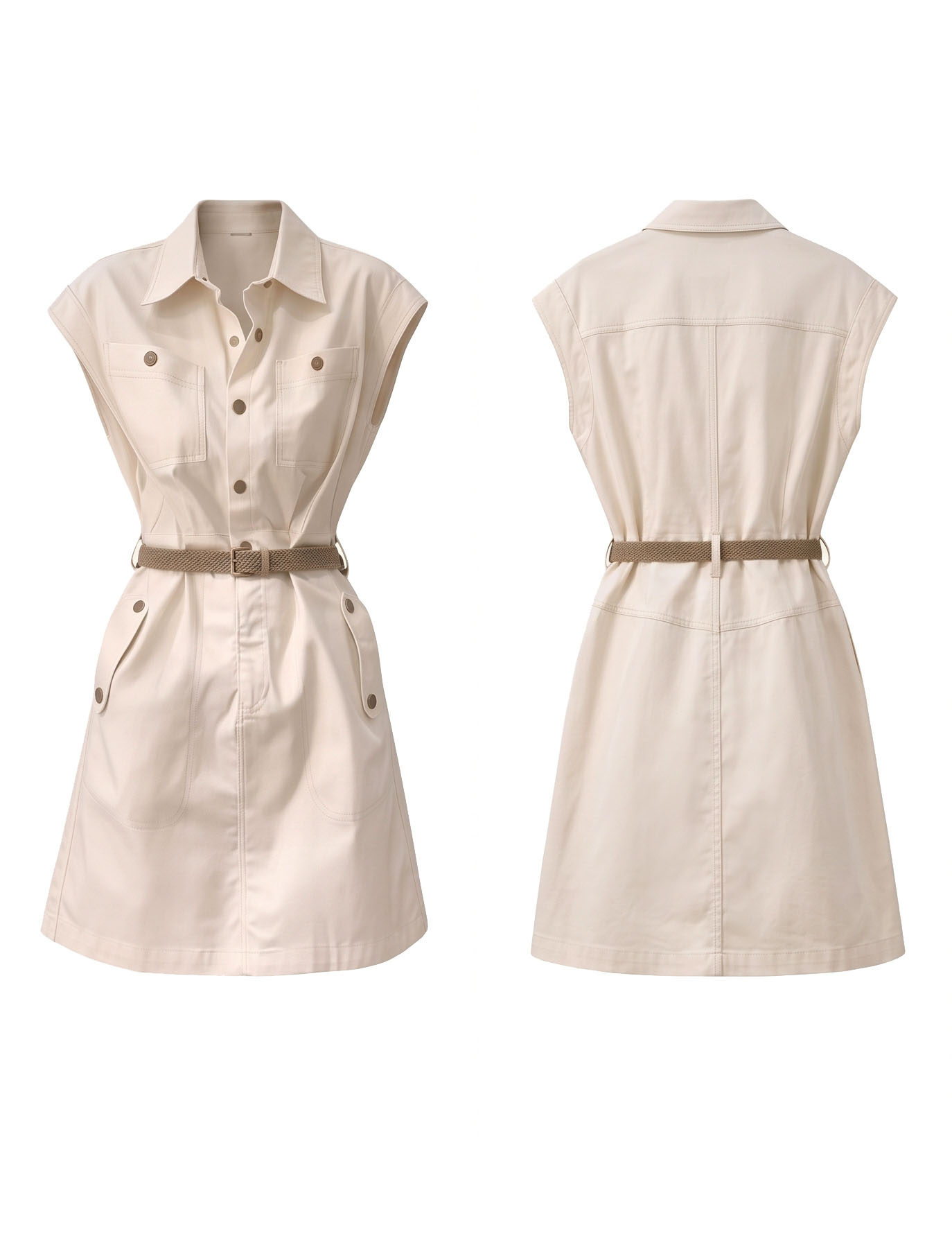 View Belted Utility Shirt Dress image 2