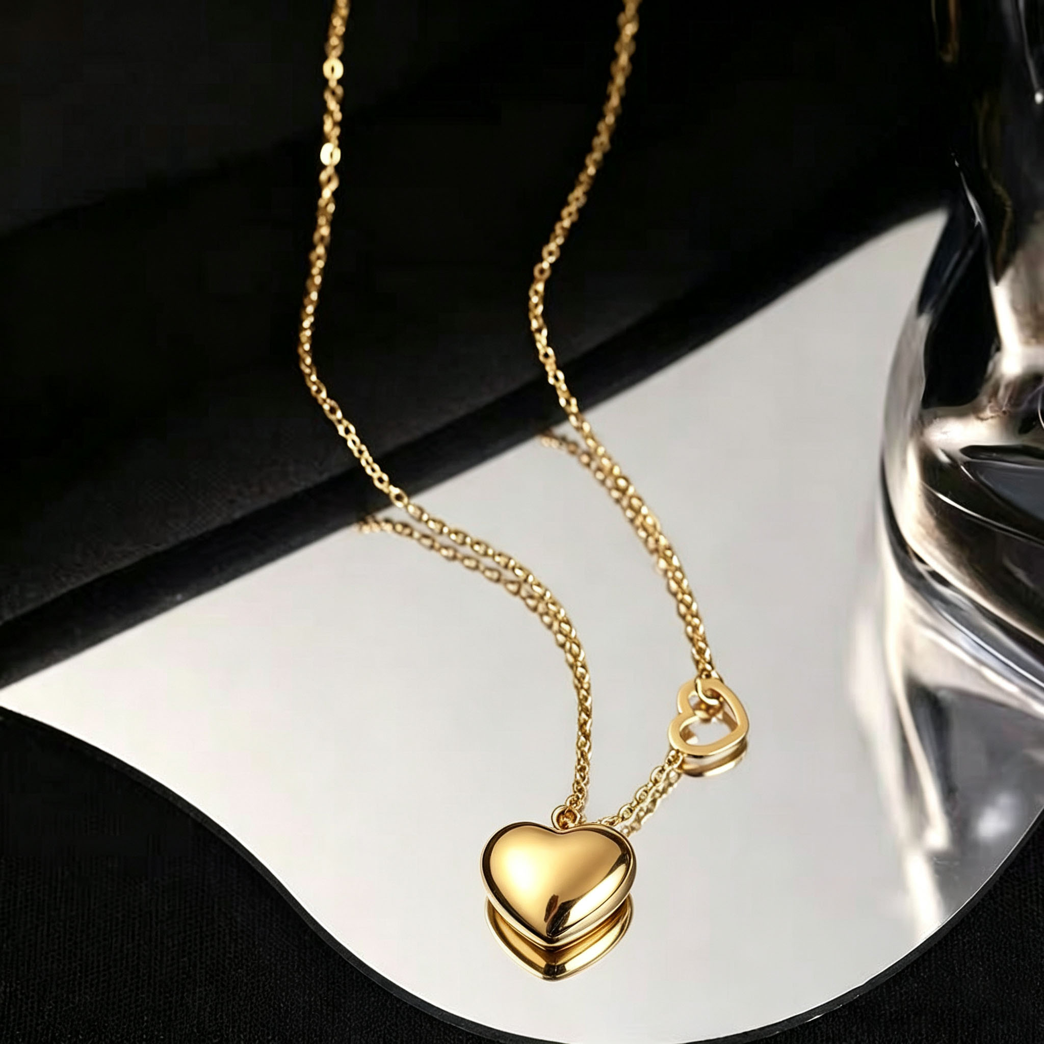 View Golden Heart Pendant Necklace image 2