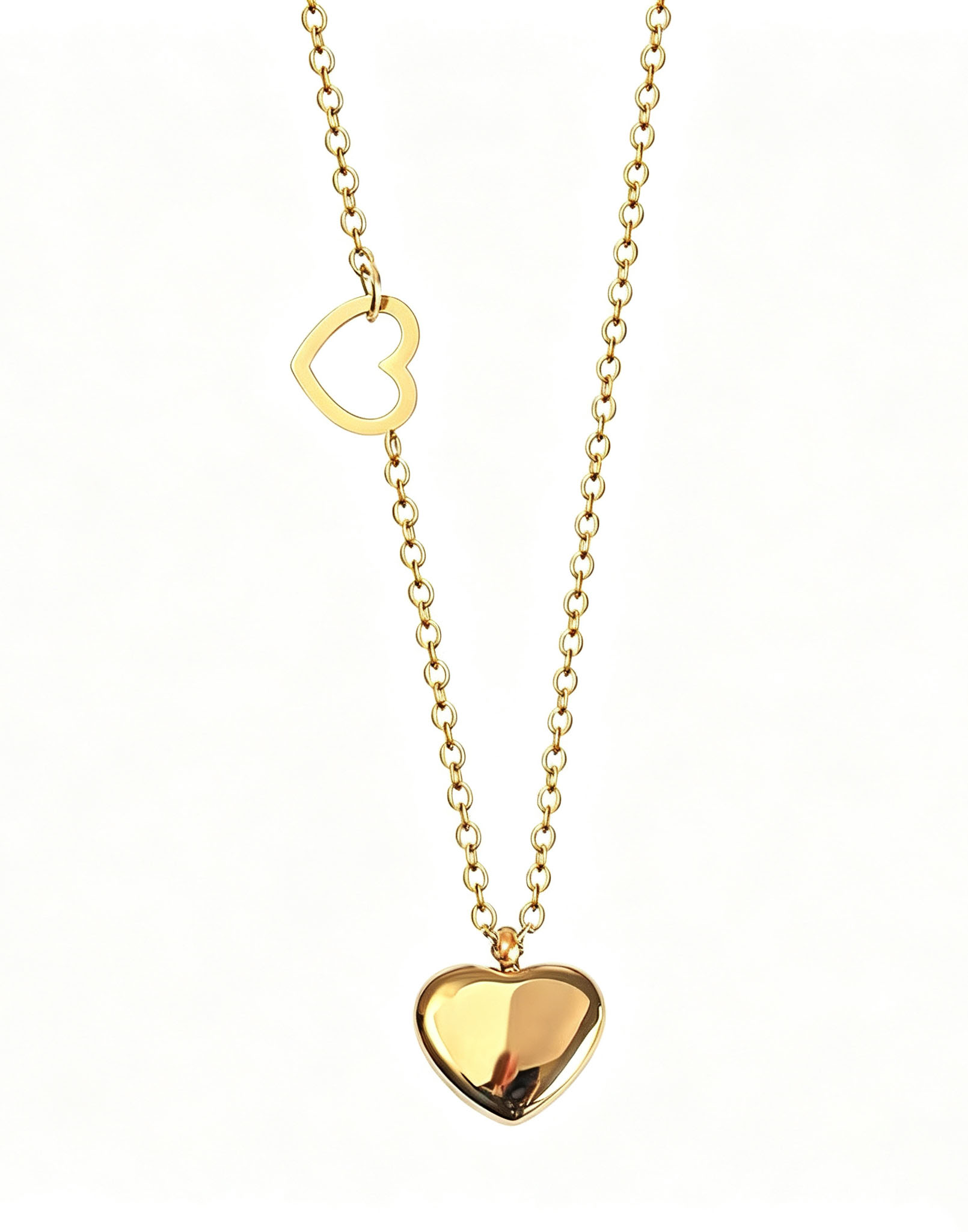 View Golden Heart Pendant Necklace image 4