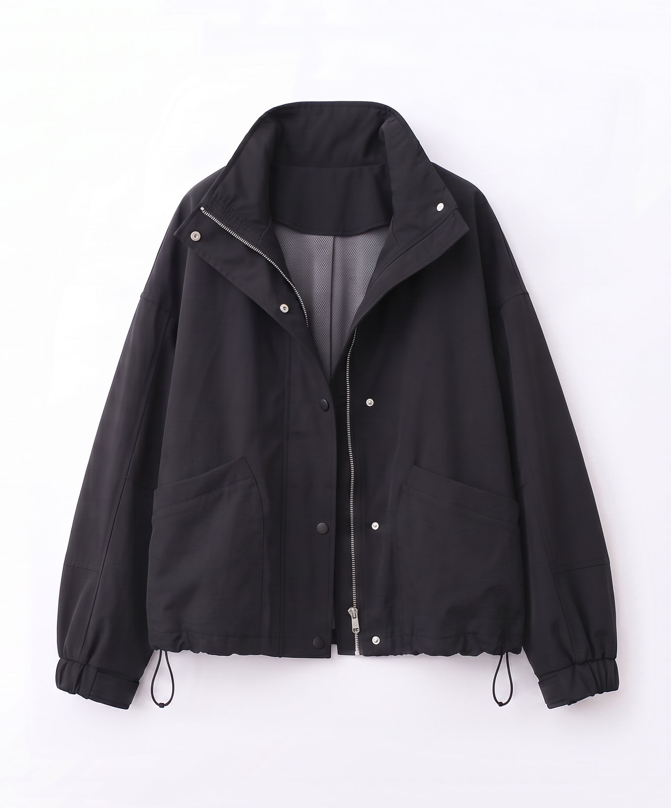 View Stand-Collar Drawstring Windbreaker image 7