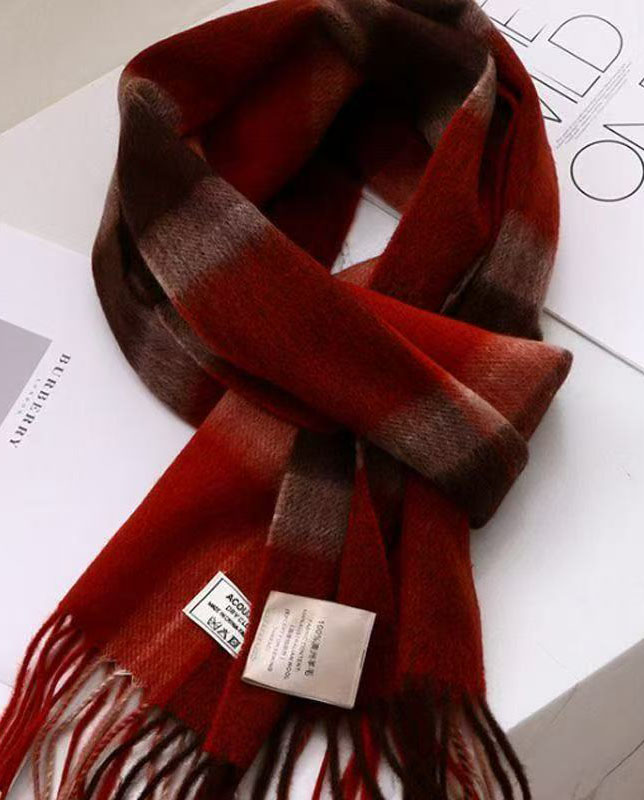 View Soft Wool Plaid Scarf | Women Fringed Tartan Winter Wrap Shawl image 2