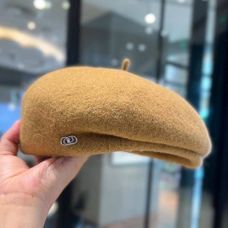 View Vintage Wool Beret With Metal Badge image 5