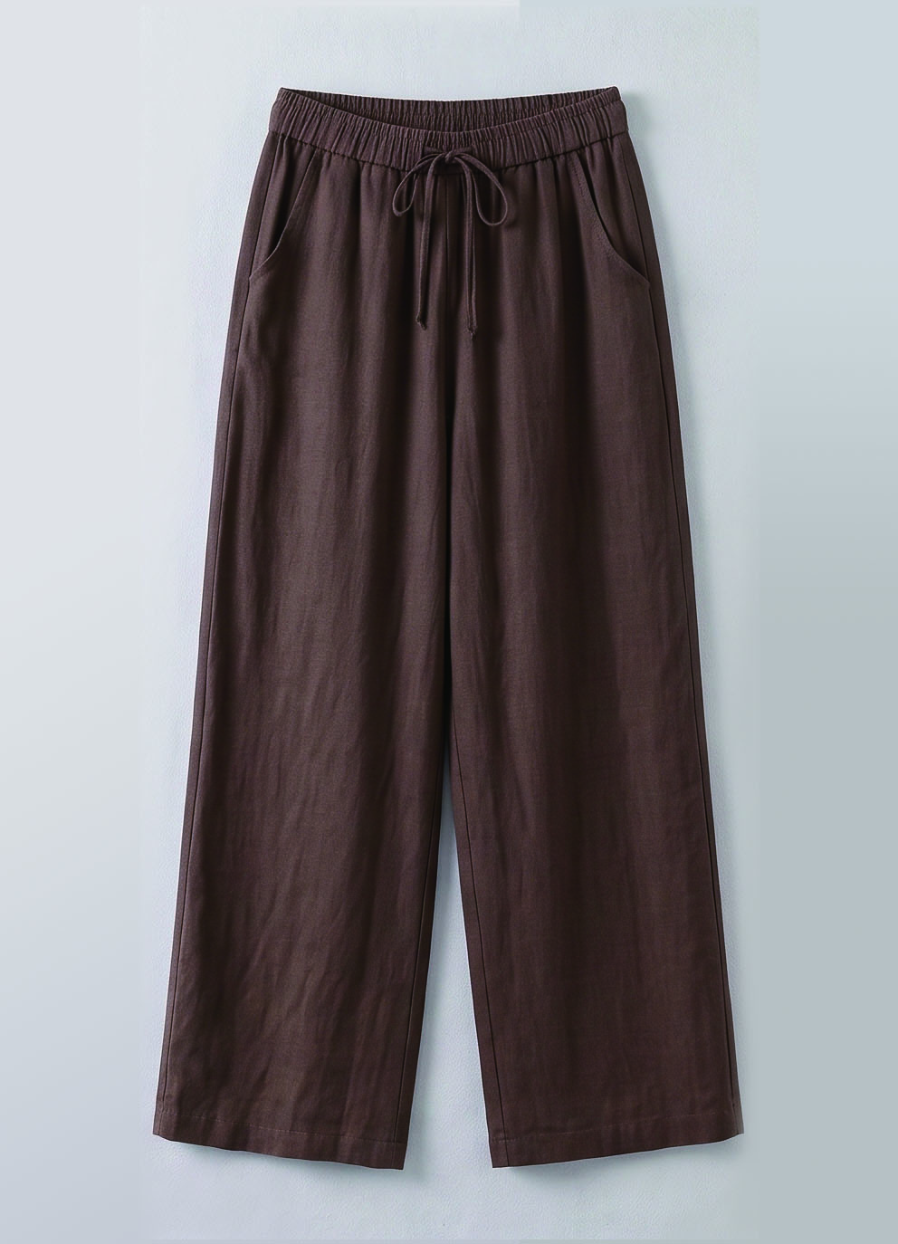 View Relaxed Drawstring Cotton-Linen Wide-Leg Pants image 4