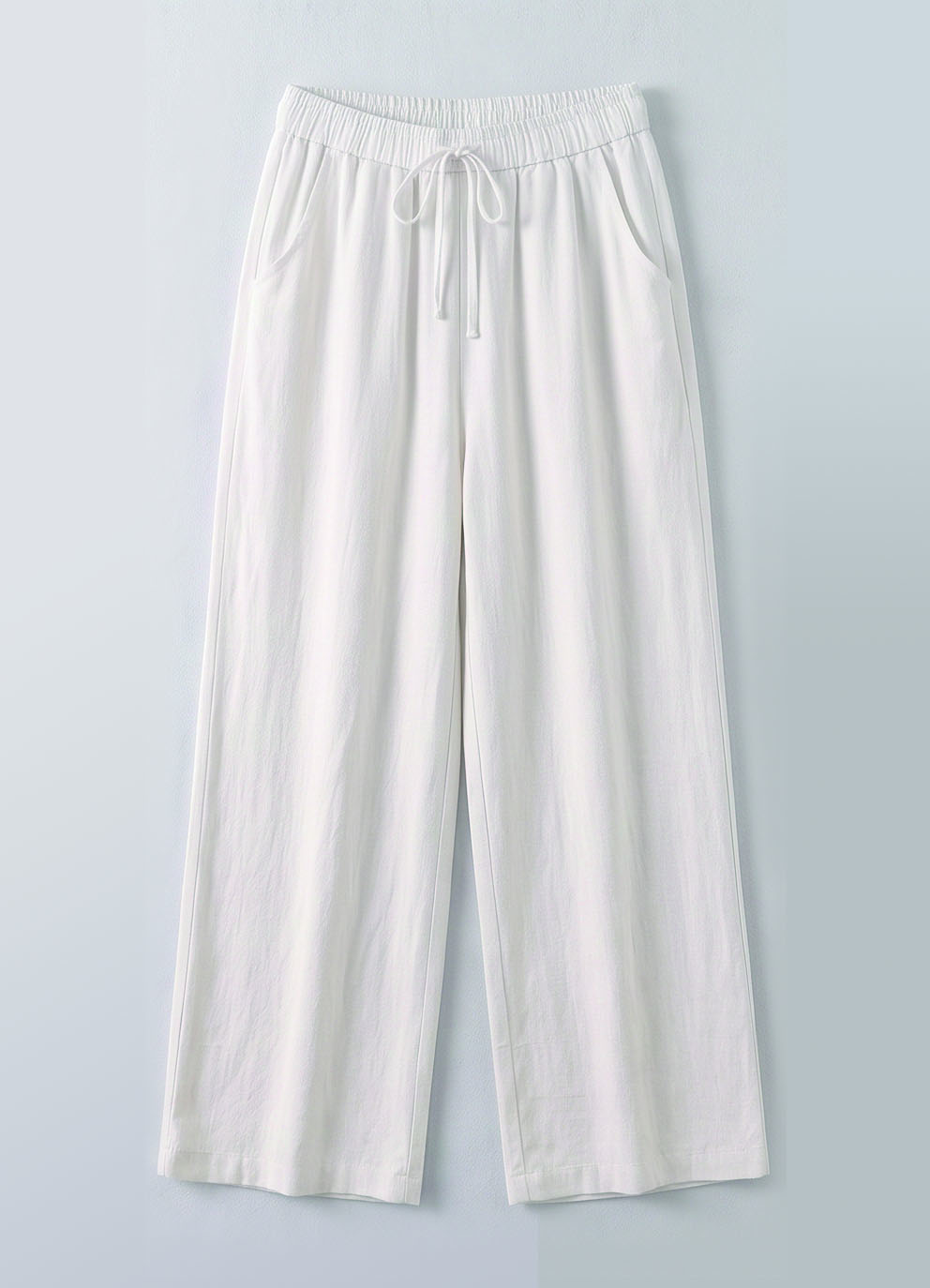 View Relaxed Drawstring Cotton-Linen Wide-Leg Pants image 6