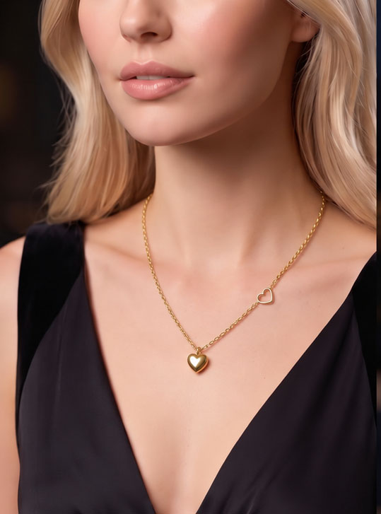 Golden Heart Pendant Necklace