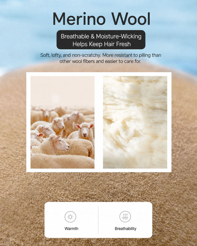 Embellished Wool Beret with Faux Fur Detail