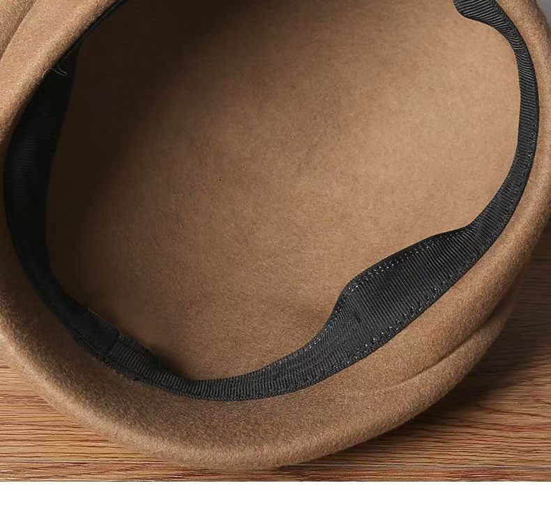 Embellished Wool Beret with Faux Fur Detail