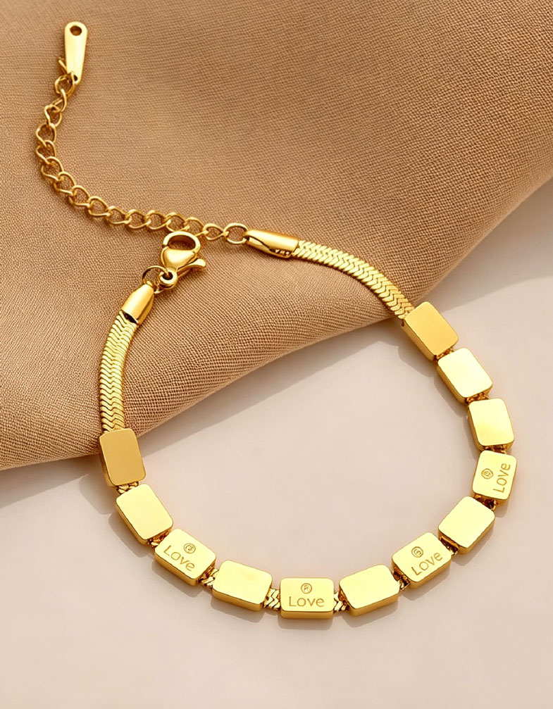 Gold LOVE Square Stackable Bracelet