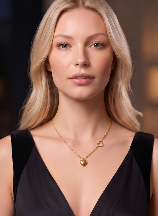 Golden Heart Pendant Necklace