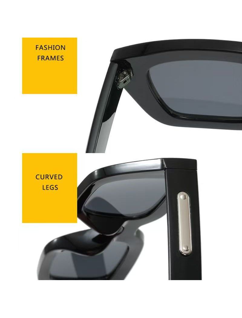 Retro Chunky Frame Tinted Lens Fashion Sunglasses