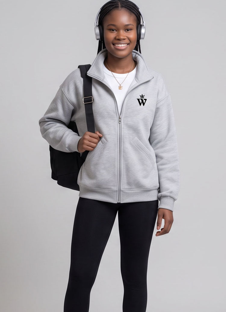 JA8002-Relaxed Full-Zip Sweatshirt Jacket