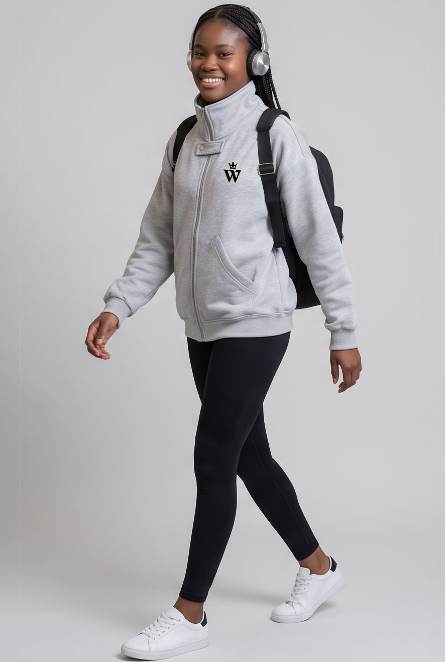 JA8002-Relaxed Full-Zip Sweatshirt Jacket
