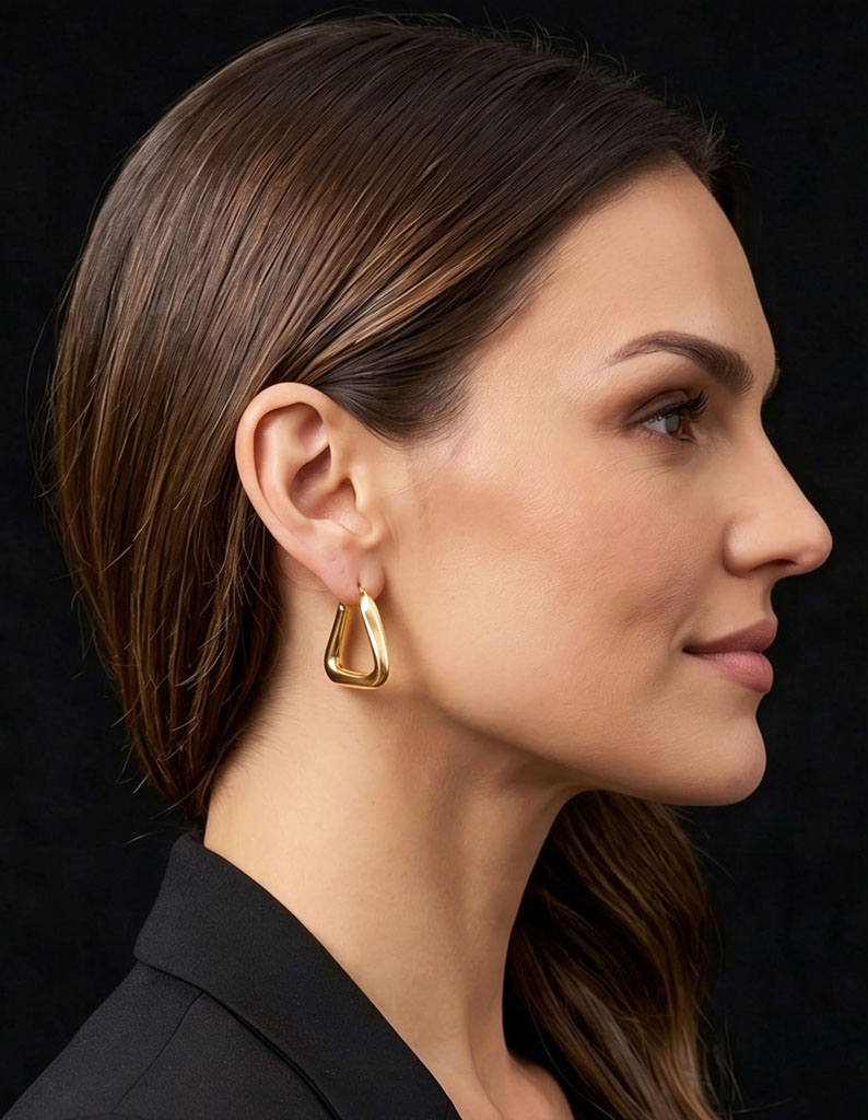 Minimalist Twisted Triangle Hoops