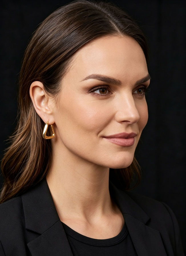 Minimalist Twisted Triangle Hoops
