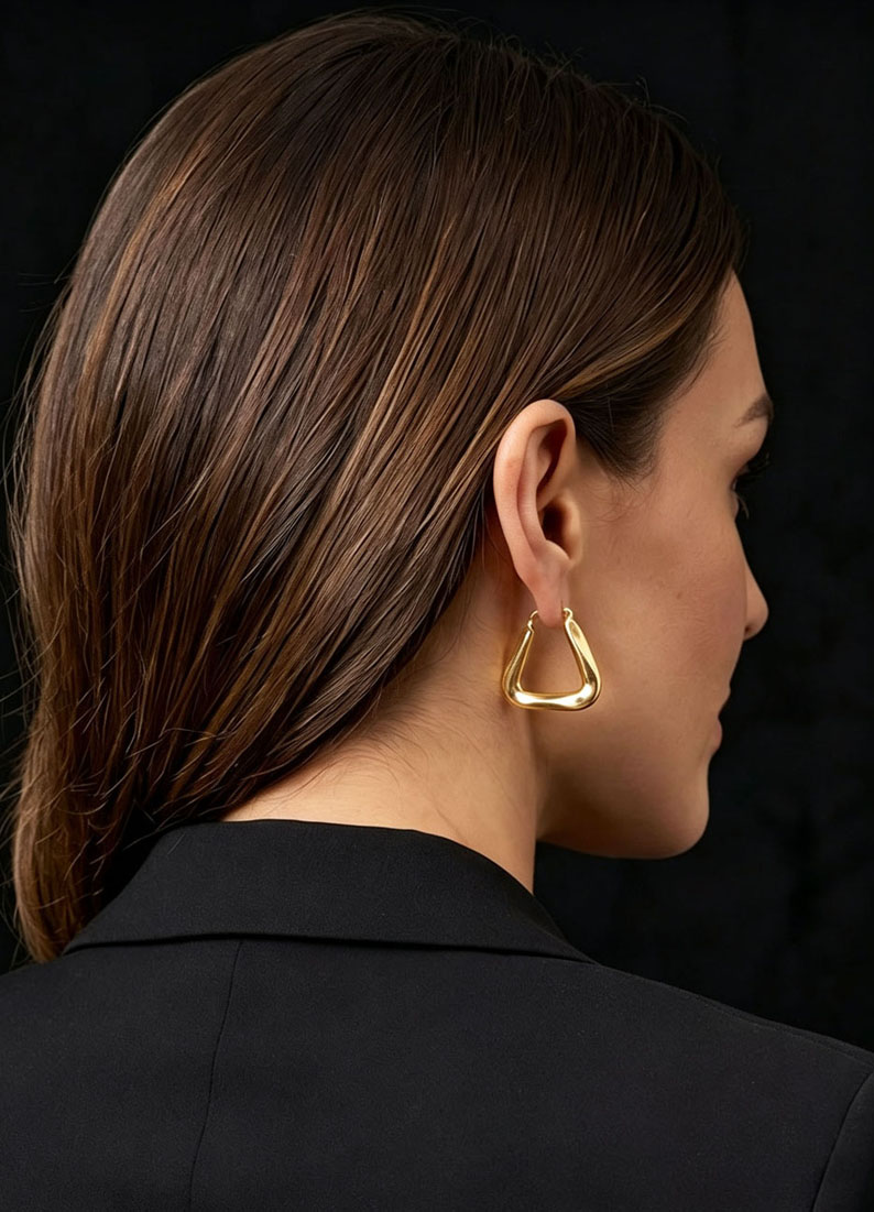 Minimalist Twisted Triangle Hoops
