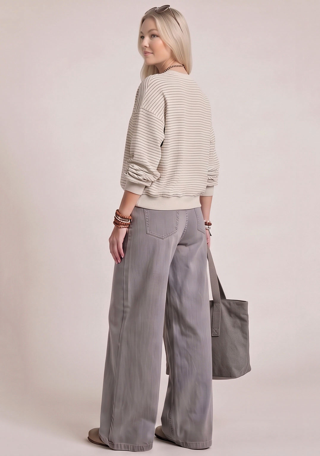 Relaxed Striped Crewneck Sweater