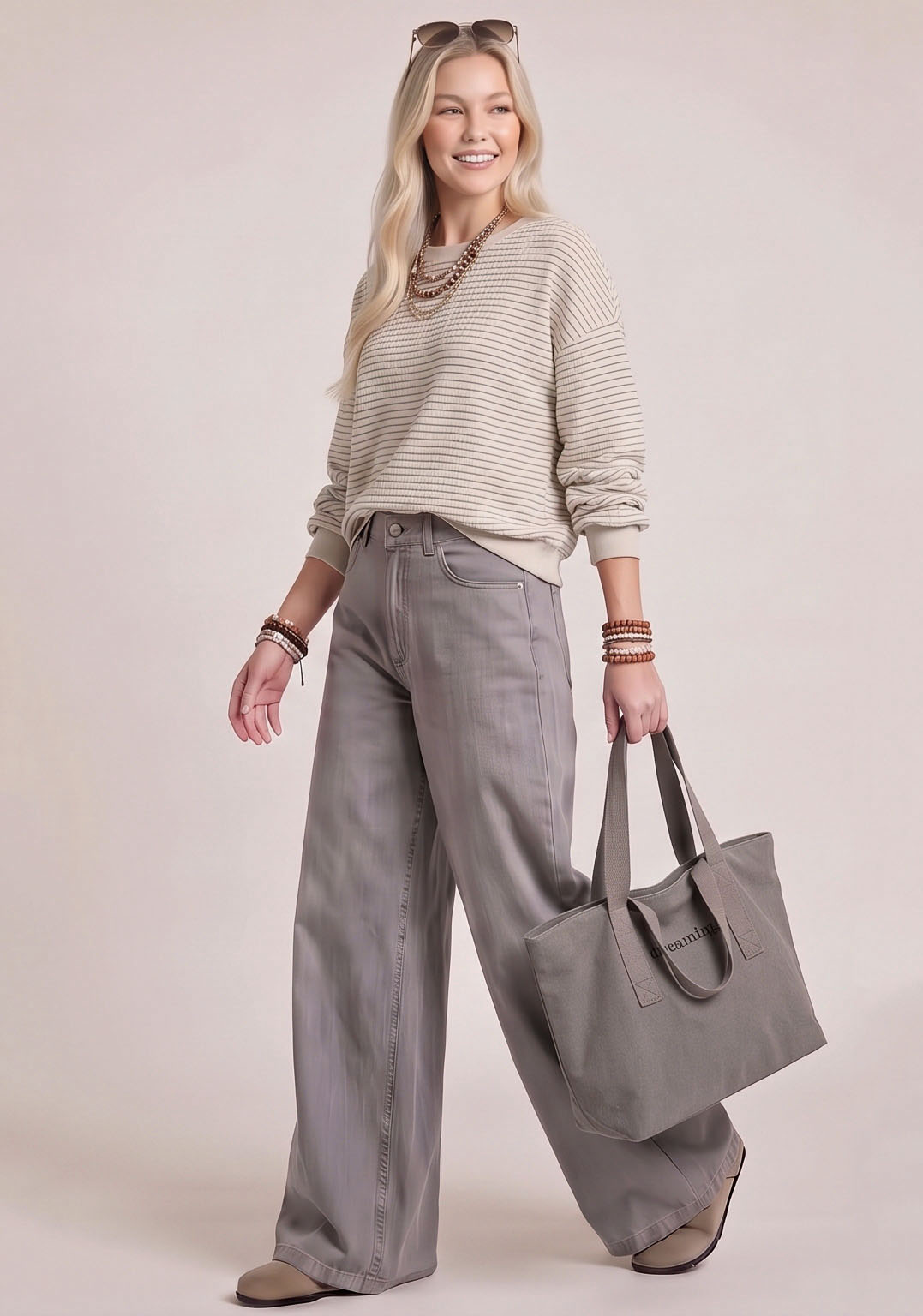 Relaxed Striped Crewneck Sweater